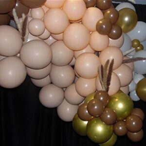 204pcs 10inch /5inch/ 18inch Skin and Coffee Latex Balloon for Birthday Party Decoration Baby Shower Wedding Ceremony Balloon Anniversary Decorations Arch Balloon Tower (coffee)