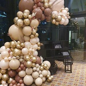 204pcs 10inch /5inch/ 18inch Skin and Coffee Latex Balloon for Birthday Party Decoration Baby Shower Wedding Ceremony Balloon Anniversary Decorations Arch Balloon Tower (coffee)