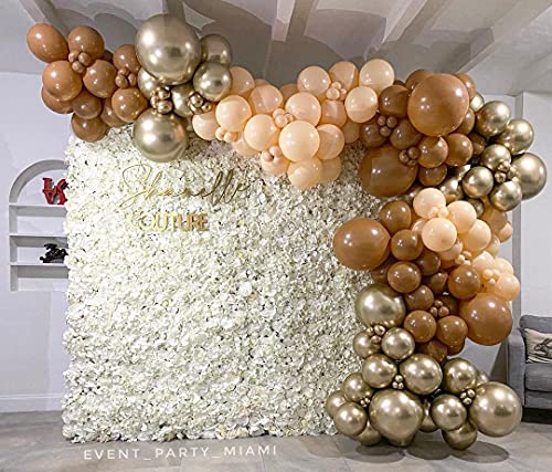 204pcs 10inch /5inch/ 18inch Skin and Coffee Latex Balloon for Birthday Party Decoration Baby Shower Wedding Ceremony Balloon Anniversary Decorations Arch Balloon Tower (coffee)