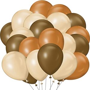 120 pieces 5 inch retro latex balloons retro party balloons for baby shower birthday wedding engagement graduation party art performance reveal decoration (caramel, coffee, apricot)