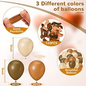 120 Pieces 5 Inch Retro Latex Balloons Retro Party Balloons for Baby Shower Birthday Wedding Engagement Graduation Party Art Performance Reveal Decoration (Caramel, Coffee, Apricot)