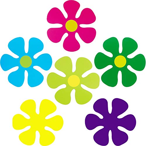 60 Pieces Flower Shaped Cutouts Mini Retro Flower Cutouts for Hippie Party Craft Home Wall Decoration