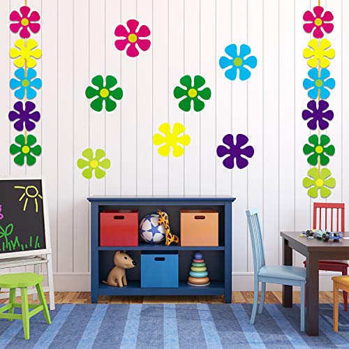 60 Pieces Flower Shaped Cutouts Mini Retro Flower Cutouts for Hippie Party Craft Home Wall Decoration