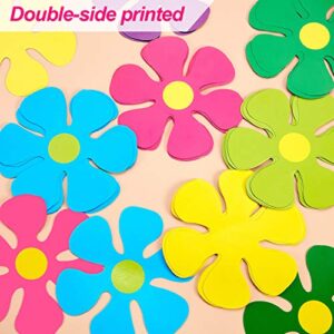 60 Pieces Flower Shaped Cutouts Mini Retro Flower Cutouts for Hippie Party Craft Home Wall Decoration