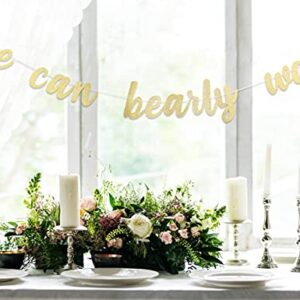 We Can Bearly Wait Banner - Teddy Bear Baby Shower Decorations, Decor for a Bear Themed Baby Shower, Smash Cake Props