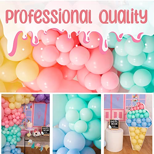100pcs Pastel Balloon Garland Kit – Pastel Rainbow Balloon Arch – Small and Large Pastel Balloons for Pastel Birthday Decorations – Unicorn, Spring, Macaron, Easter, Donut & Ice Cream Party Balloons