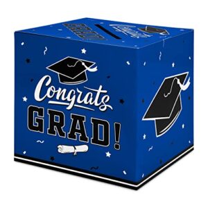 gatherfun graduation party decorations graduation box graduation card box for graduation gift graduation party favors decor party supplies blue