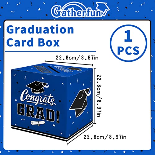 Gatherfun Graduation Party Decorations Graduation Box Graduation Card Box for Graduation Gift Graduation Party Favors Decor Party Supplies Blue