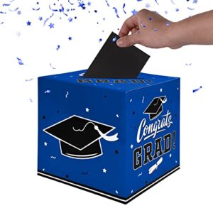 Gatherfun Graduation Party Decorations Graduation Box Graduation Card Box for Graduation Gift Graduation Party Favors Decor Party Supplies Blue