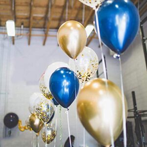 68 Pack Navy Blue Rose Gold Confetti Latex Balloons, 12 inch Birthday Balloons with 65 Feet balloon Ribbon for Birthday Party Wedding Graduation Bridal Shower Decorations