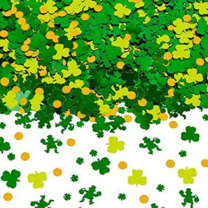 DIYDEC St Patrick's Day Table Confetti, Shamrock Irish Lucky Clover Sequins Foil Table Confetti Decoration for St Patrick's Day Party Supplies