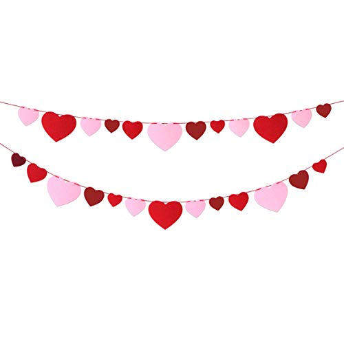 Felt Heart Banner Garland No DIY for Valentine Day Decoration Wedding Party Classroom Decoration