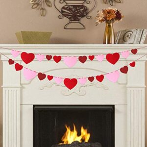 Felt Heart Banner Garland No DIY for Valentine Day Decoration Wedding Party Classroom Decoration