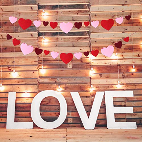 Felt Heart Banner Garland No DIY for Valentine Day Decoration Wedding Party Classroom Decoration