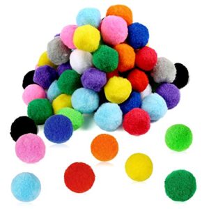 pllieay 120pcs 2 inch very large assorted pom poms arts and crafts for diy creative crafts decoration, 13 colors