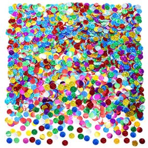 multicolor sparkle foil metallic round table confetti decor circle dots mylar table scatter confetti wedding bachelorette valentines mothers day baby shower birthday new years party confetti decorations, 60g