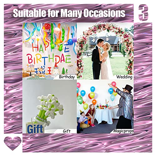 100 Pcs Long Balloons Twisting Balloons DIY 260 Latex Balloon Long Balloons for Birthday Wedding Decor, Party Decoration, Ties Balloons (White)