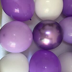 Latex Balloons White Lavender Purple– Gradient Purple color Balloons for Baby Shower Birthday Girl Wedding Anniversary Party Decorations (Voilet + Light Purple)