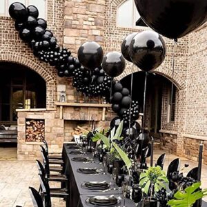 Black Balloon Garland Kit,106 pcs Black Balloons Different Sizes Pack 18/12/10/5inch Black Latex Party Balloons for Birthday,Graduation,Baby Shower,Wedding,Holiday Balloon Decoration