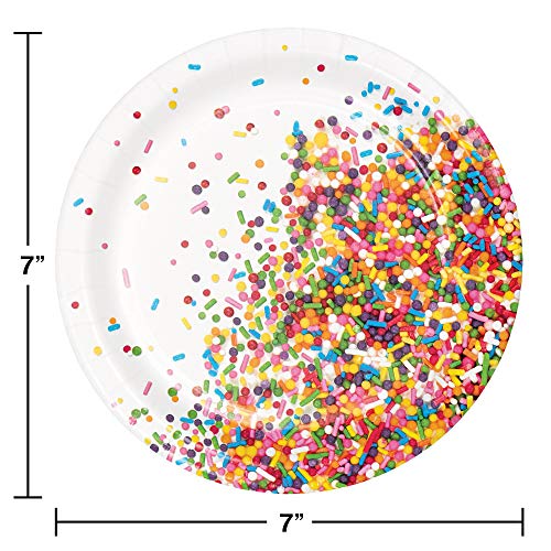 Creative Converting Confetti Sprinkles Dessert Plates, 24 ct