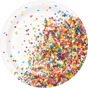 creative converting confetti sprinkles dessert plates, 24 ct