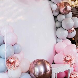 Balloon Garland Arch Kit Comes With A Balloon Pump 167 Pcs 5 To 18 Inches Macaron Colorful Thicken Balloons Used for Wedding Decoration Birthday Party Baby Shower Supplies (Pink-Gray)