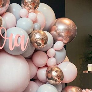 Balloon Garland Arch Kit Comes With A Balloon Pump 167 Pcs 5 To 18 Inches Macaron Colorful Thicken Balloons Used for Wedding Decoration Birthday Party Baby Shower Supplies (Pink-Gray)