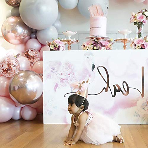 Balloon Garland Arch Kit Comes With A Balloon Pump 167 Pcs 5 To 18 Inches Macaron Colorful Thicken Balloons Used for Wedding Decoration Birthday Party Baby Shower Supplies (Pink-Gray)