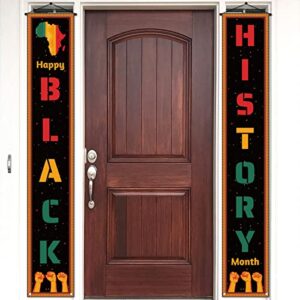 pudodo happy black history month porch banner african american fist february holiday front door sign wall hanging party decoration