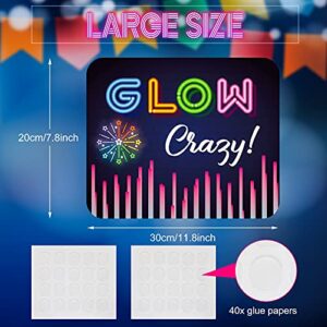 9 Pieces Neon Party Decorations Glow Party Signs Glow in The Dark Birthday Party Favors Black Light Paper Sign Glow Theme Cutouts 11.8 x 7.8 Inch