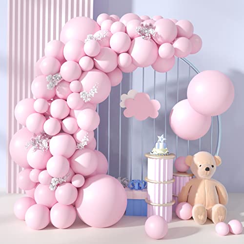 Styirl Pastel Pink Balloons Garland - 100 Pcs 5/10/12/18 Inch Pink Balloon arch Kit for Birthday Party/Easter Decorations/Mothers Day Decor/Baby Shower/Gender Reveal / 2022 Graduation