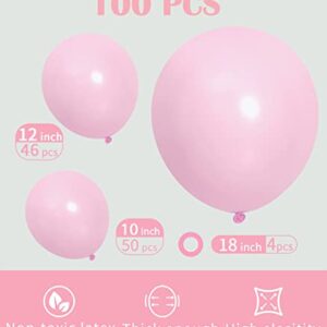 Styirl Pastel Pink Balloons Garland - 100 Pcs 5/10/12/18 Inch Pink Balloon arch Kit for Birthday Party/Easter Decorations/Mothers Day Decor/Baby Shower/Gender Reveal / 2022 Graduation