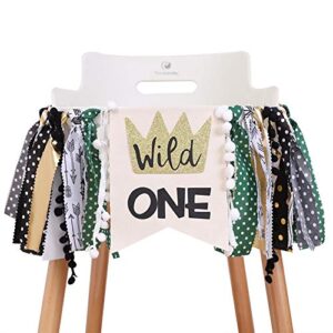 wild one 1st birthday banner – wild one decoration, a high chair banner, a wild side banner, inspired by wild creatures, photo props, where there are wild things.