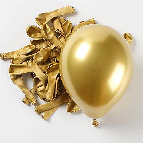 Gold Metallic Chrome Latex Balloons,50Pack 5inch Round Helium Balloons for Wedding Graduation Anniversary Baby Shower Birthday Rolay Party Decorations