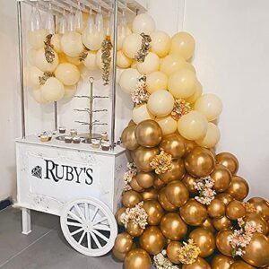 Gold Metallic Chrome Latex Balloons,50Pack 5inch Round Helium Balloons for Wedding Graduation Anniversary Baby Shower Birthday Rolay Party Decorations