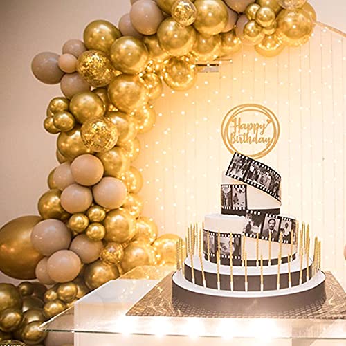 Gold Metallic Chrome Latex Balloons,50Pack 5inch Round Helium Balloons for Wedding Graduation Anniversary Baby Shower Birthday Rolay Party Decorations