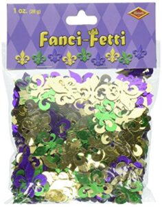 fanci-fetti fleur de lis (gold, green, purple) party accessory (1 count) (1 oz/pkg)