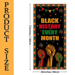 FARMNALL Black History Month Door Cover African American Decoration Party Photography Door Banner Farmhouse Holiday Decor Pattern Black Red Yellow Supplies for Home Office