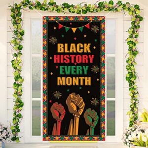 FARMNALL Black History Month Door Cover African American Decoration Party Photography Door Banner Farmhouse Holiday Decor Pattern Black Red Yellow Supplies for Home Office