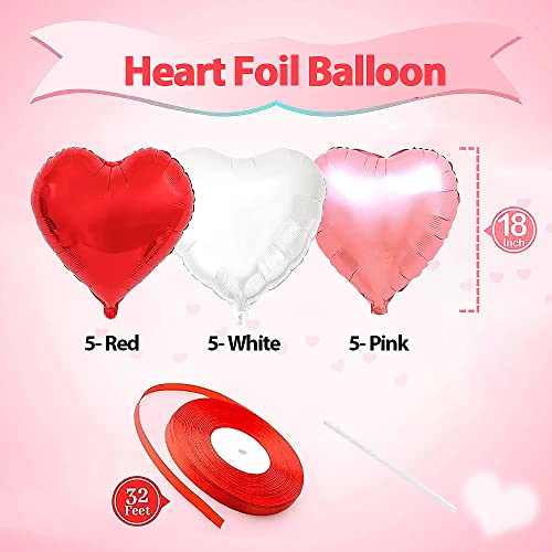 Heart Foil Balloons for Valentines Day Decorations, I Love You Balloons,Valentines Day Balloons,Romantic Decorations Special Night (18inch)