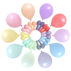 rubfac 120pcs pastel balloons assorted colors 12 inches multicolor macaron balloons for kid’s birthday rainbow party baby shower arch garland decoration