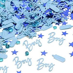baby shower decorations confetti baby blue boy table decor confetti for baby shower gender reveal party supplies (blue)