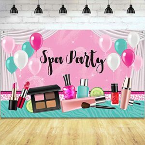 spa party decorations for girls, 71 x 43 inch, sweet pink backdrop princess makeup birthday photography background photo booth banner for spa day make up theme party decorations