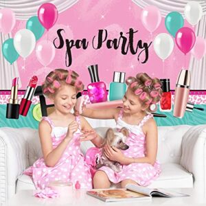 Spa Party Decorations for Girls, 71 x 43 Inch, Sweet Pink Backdrop Princess Makeup Birthday Photography Background Photo Booth Banner for Spa Day Make up Theme Party Decorations