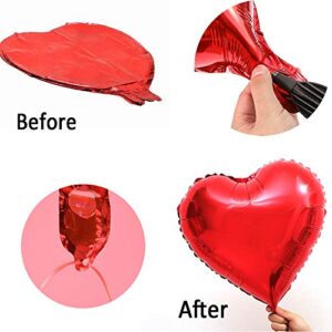 18 Inch Red Mylar Heart Balloons Foil Balloons For Valentines Day Wedding Engagement Party Decor, 10 Pc