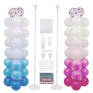 2 set balloon column stand kit with base pole balloon clips fixed spike, upgrade 65 inch height balloon tower decorations for wedding baby shower birthday bachelorette graduation party parties events