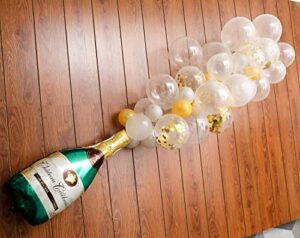 champagne bottle balloon kit, 2pcs 40″ champagne bottle balloon & 70pcs assorted balloons ideal for wedding birthday bachelorette bridal shower party decorations