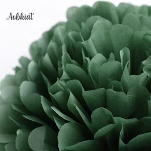 AOBKIAT Wedding Party Decorations Set, 15PCS Green Tissue Paper Pom Poms, Dots Paper Garland String Hanging Backdrop for Engagement, Green Boho Wedding, Baby Shower