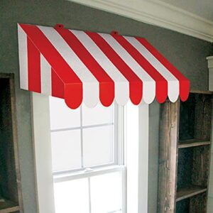 Beistle , 2 Piece 3-D Awning Wall Decorations, 24.75" x 8.75" (Red/White)