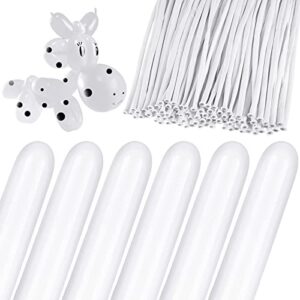 200 pieces long twisting balloons latex twist balloons 260q animal modeling balloons twist magic sculpting balloons thickening latex balloons for christmas birthday wedding party decorations (white)